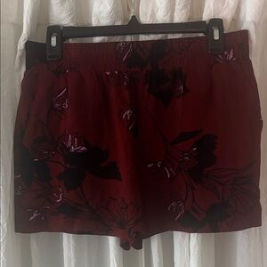 Apt. 9 Dark Red Floral Shorts